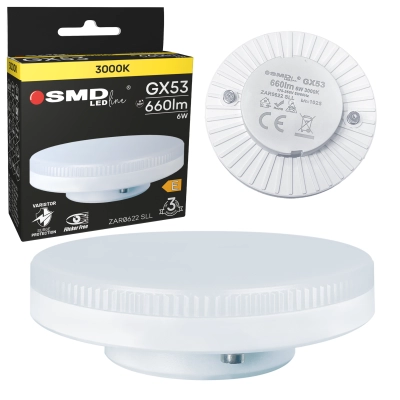 $ ŻARÓWKA GX53 LED SMD LEDline 6W WW 0622